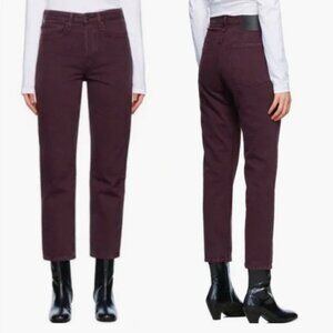 rag & bone Women's Straight Leg Jeans - Dark Burgundy
